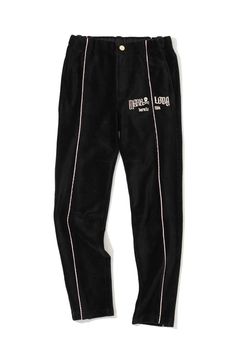 【26AW】 FRAKTUR CORDUROY JERSEY PANTS / コーデュロイ 金刺繍ロゴ トラックパンツ (ブラック) (10月7日入荷予定)
