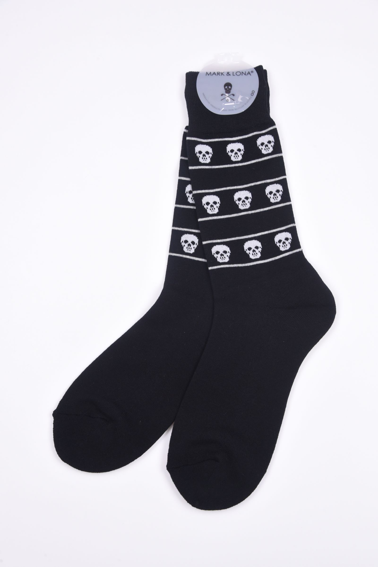 ETERNAL SKULL BORDER SOCKS / スカルジャカード ハイクルーソックス (ブラック)