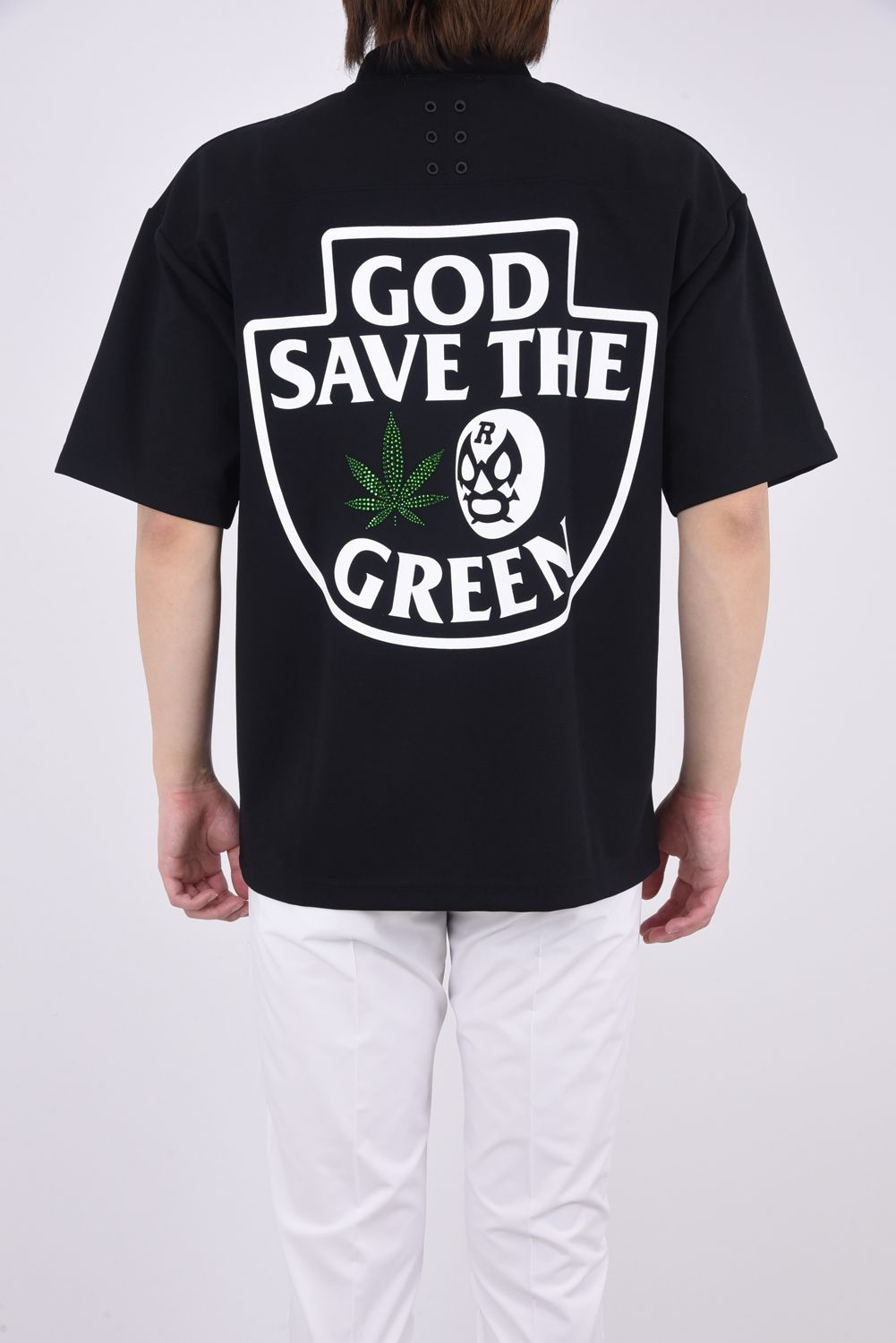 MOCKNECK TEE / プリントロゴ モックネックTシャツ ブラック