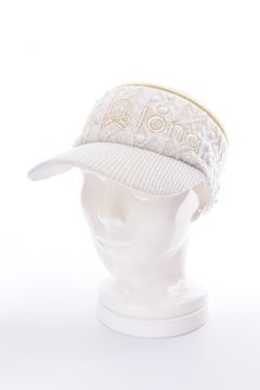 POISE SPARK KNIT VISOR / ラメ糸 ブランドロゴ刺繍 ニットバイザー (ホワイト)