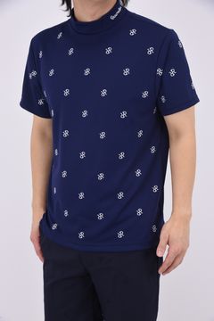 【25SS】 MENS RR EBD MOCK NECK / RRロゴ総柄 リラックスフィット モックネックTシャツ (ネイビー)*