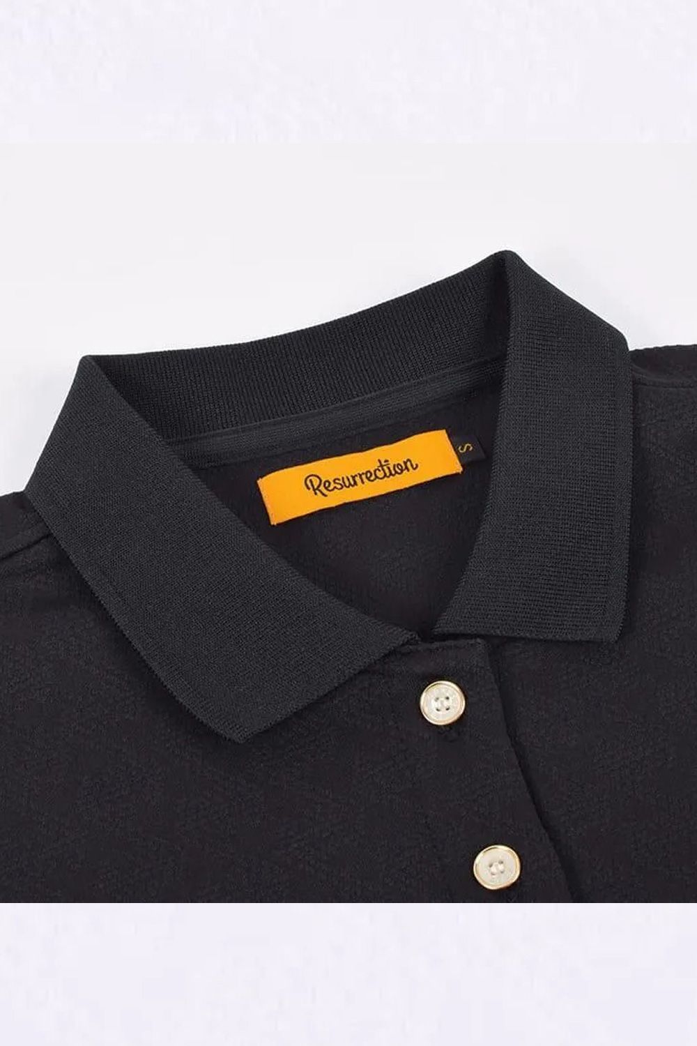 【26AW】【レディース】 GM JACQUARD POLO / オリジナルテキスタイルジャガード ポロシャツ (ブラック)*