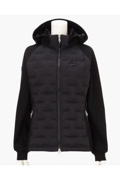 【25AW】【レディース】 WOMEN’S HYBRID DOWN PARKA / ストレッチタフタ ダイヤモンドロゴ ハイブリッドダウンジップパーカー (ブラック)