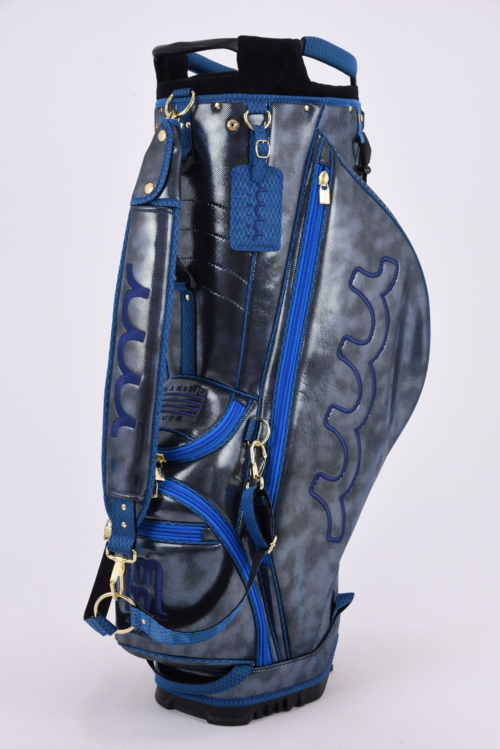 【26AW】 METALLIC CADDY BAG & HEAD COVER / メタリック 14分割 スタンドタイプ キャディバッグ&ヘッドカバーセット (ブルー)