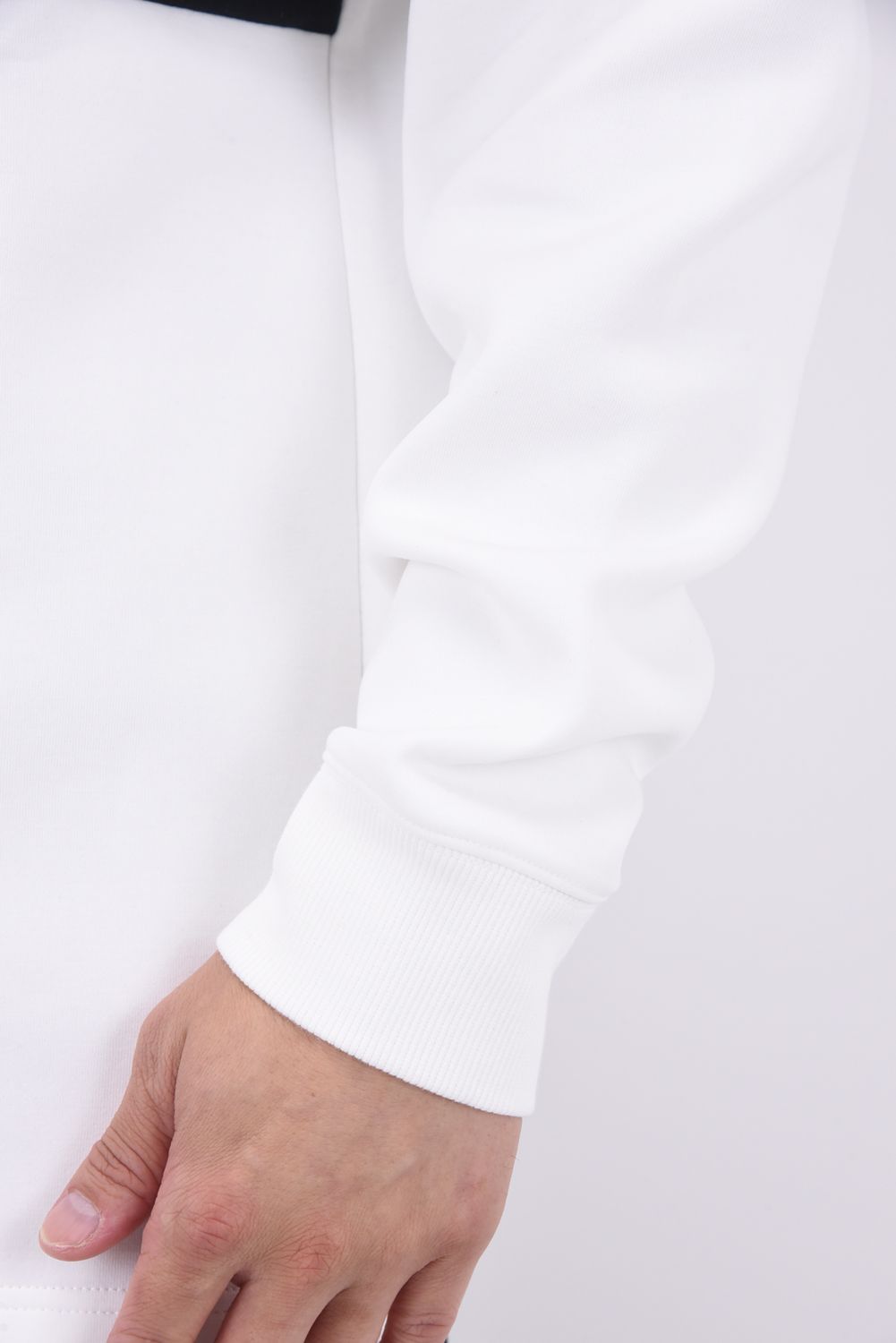 COLOR BLOCK L/S RUGBY POLO / フロントロゴ バイカラー ロングスリーブ ラグビーポロシャツ (ホワイト/ブラック)