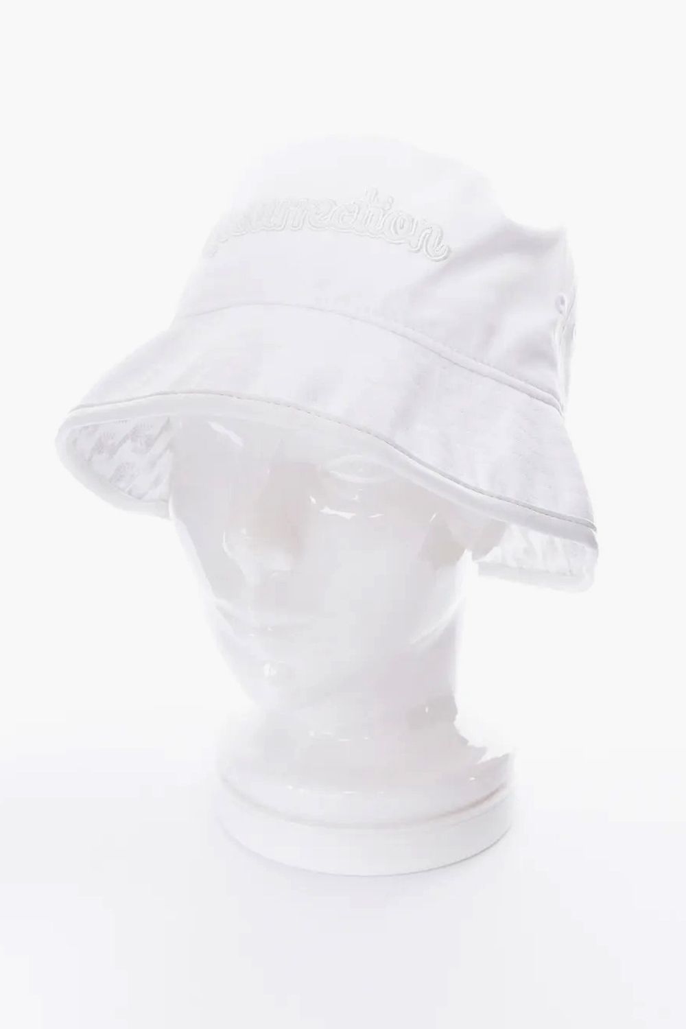 【26SS】 SYNTHETIC LEATHER BRIM BUCKET HAT / シンセティックレザーブリム バケットハット (ホワイト)