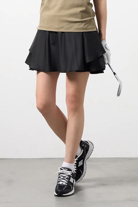 【26SS】【レディース】 DOUBLE-FACED DRAPED SKIRT / ダブルフェイスドレープスカート (ブラック)