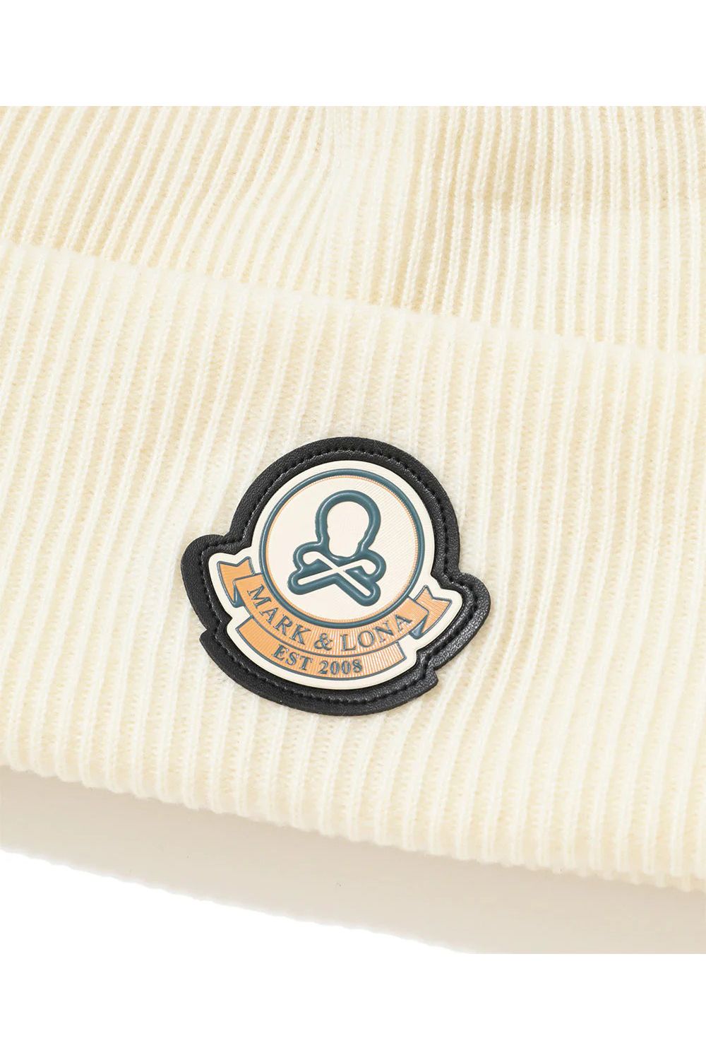 EVER WHOLE GARMENT MERINO BEANIE / ブランクスカルワッペン カラビナ付き ワッチキャップ (アイボリー)