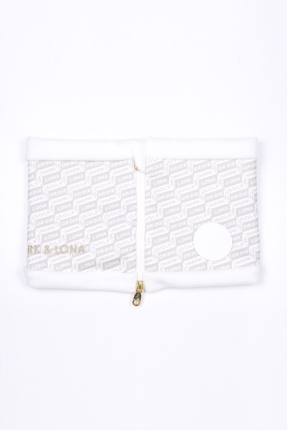 DÉPÊCHE ZIP NECK WARMER / ジオメトリックパターン ネックウォーマー (ホワイト)