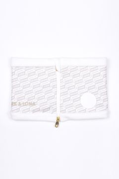 DÉPÊCHE ZIP NECK WARMER / ジオメトリックパターン ネックウォーマー (ホワイト)