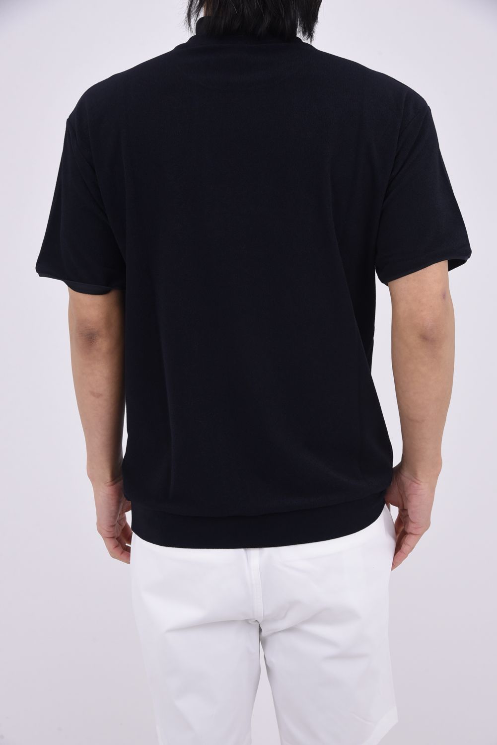 【26SS】 SOVEREIGN PILE MOCK NECK TEE / パイル生地 ブラックレターフォントロゴ モックネックTシャツ (ブラック)