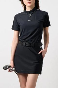 【26SS】 【レディース】 CONCEPT NOTES TAPING MOCK NECK / カノコ素材 デザインテープ モックネックTシャツ (ブラック)