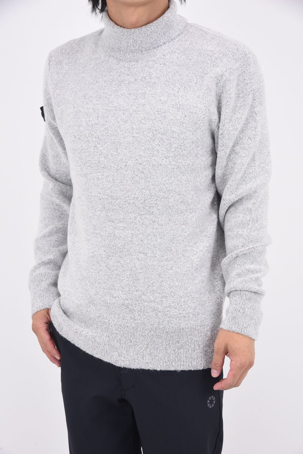 【25AW】MEN'S MS BOUCLE YARN TURTLENECK KNIT / ブークレヤーン タートルネックニット (グレー)