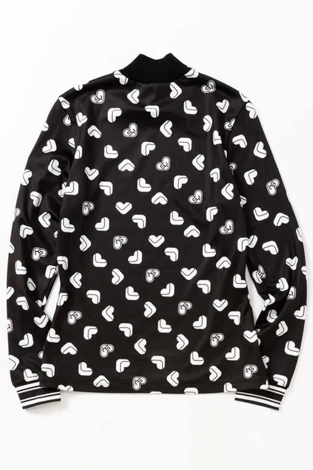 【25AW】【レディース】 SWEET LOGO PRINTED L/S MOCK / ハートロゴモノグラム ロングスリーブ フリースモックネックシャツ (ブラック)*