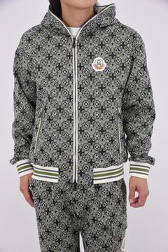 【2025AW 木村拓哉さん着用 VOL.7】 ROSETTE JACQUARD JERSEY HOODIE / ジオメトリックパターン 裏起毛 フーデッドジャケット (カーキ)