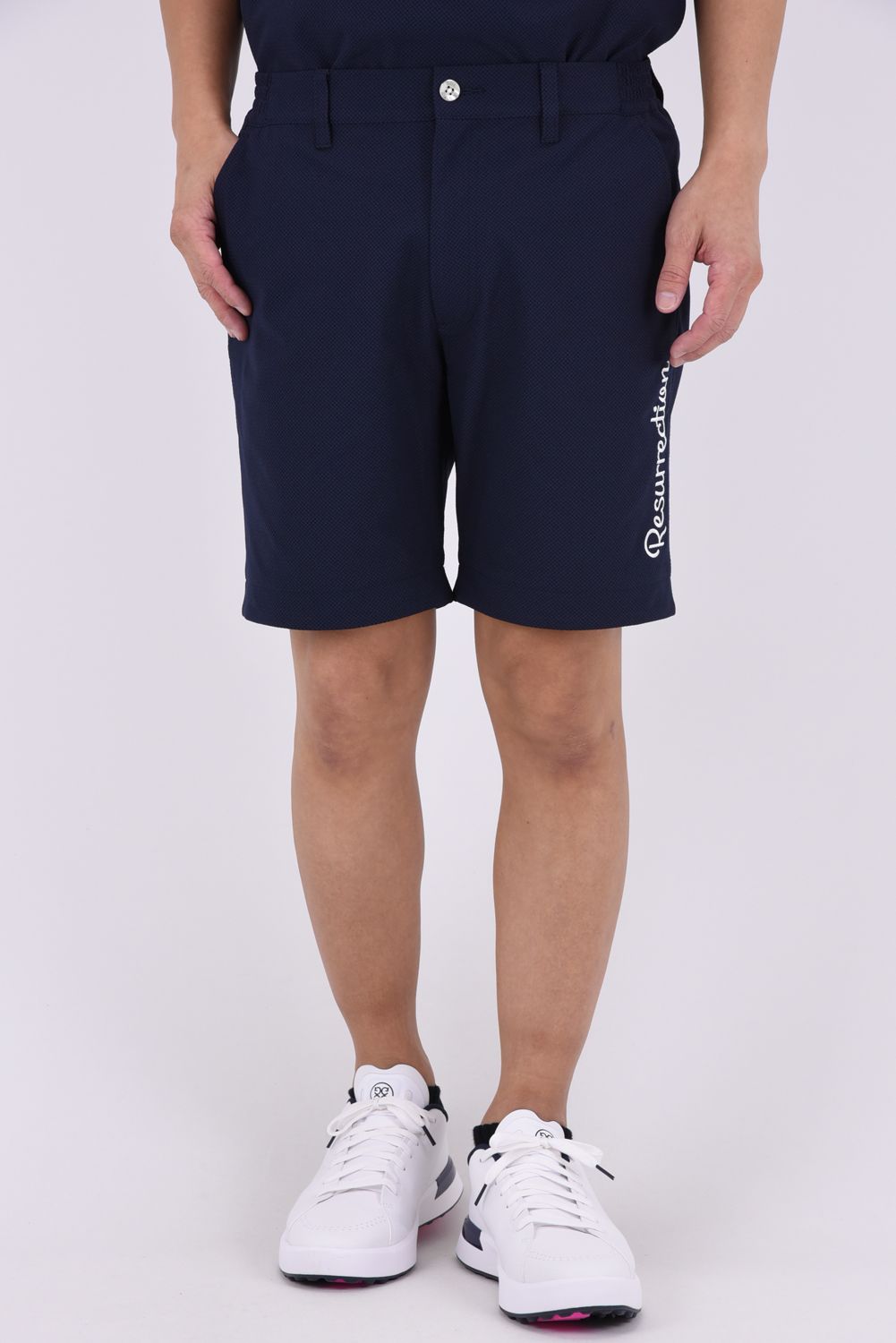 【26AW】 MENS DETACHABLE PANTS / ワッフル生地 ヘムデタッチャブル 2WAYパンツ (ネイビー)*