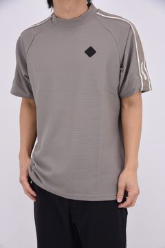 【26SS】 MEN'S LINE HIGHNECK RF / カノコ生地 ラインロゴテープ リラックスフィット モックネックTシャツ (ライトブラウン)