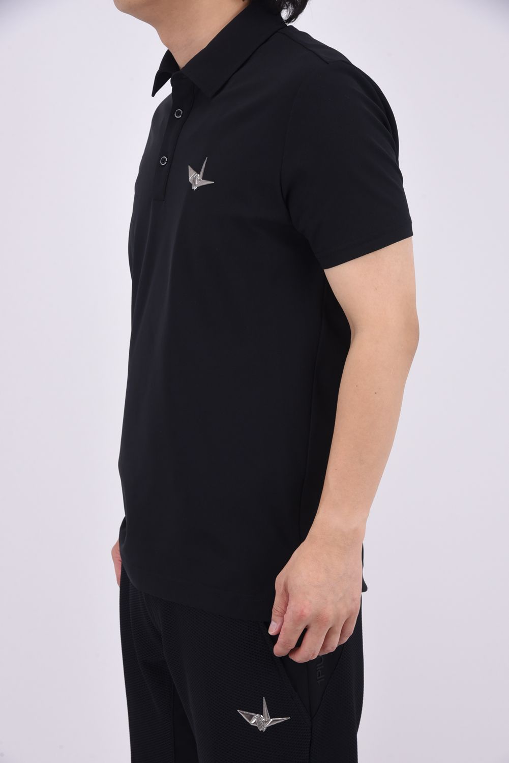 【25SS】 113 GOLF S/S POLO EMBOSS  / ブランドロゴ エンボス ポロシャツ  (ブラック)