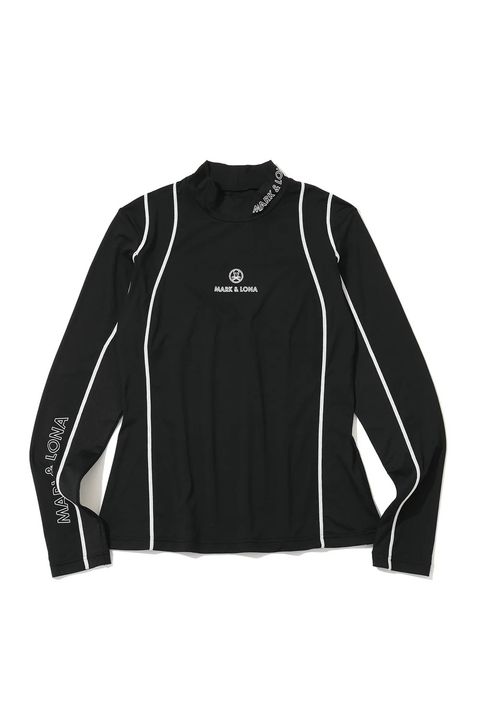 【26AW】【レディース】 CONTOUR MESH L/S TOP / メッシュ切り替え サイドライン インナーモックネックTシャツ (ブラック)