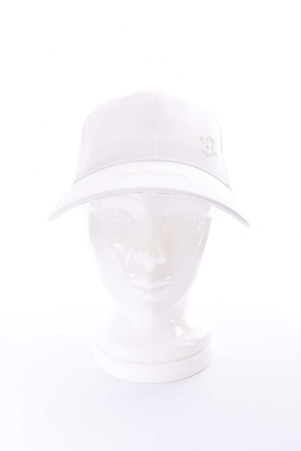 【26SS】 WIDE BRIM CAP / ブランドロゴ刺繍 本革ベルト つば広キャップ (ホワイト)*