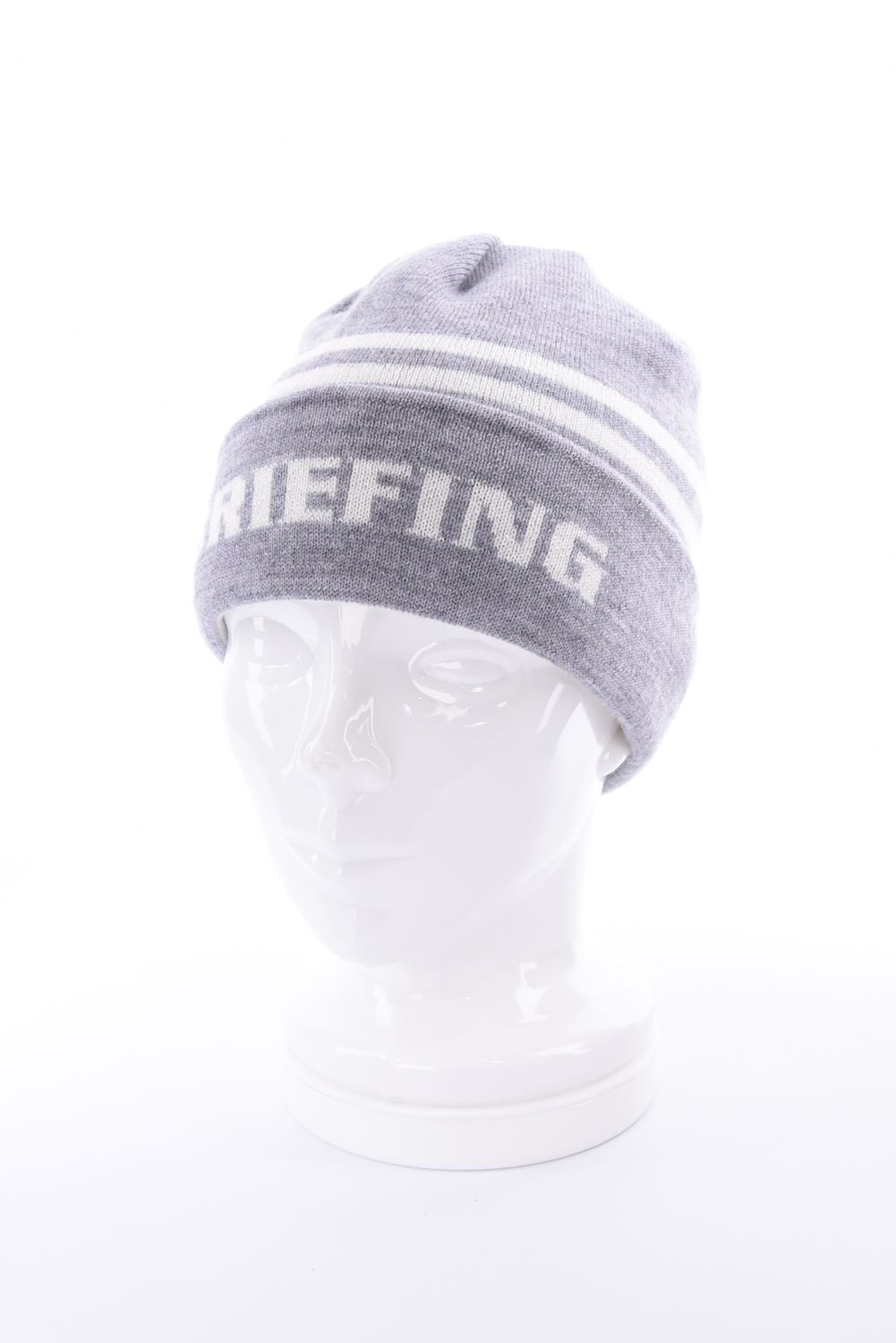 【26AW】 MEN’S WR WOOL KNIT DOUBLE LINE LOGO BEANIE / ブランドロゴ ダブルライン ニットビーニー (グレー)