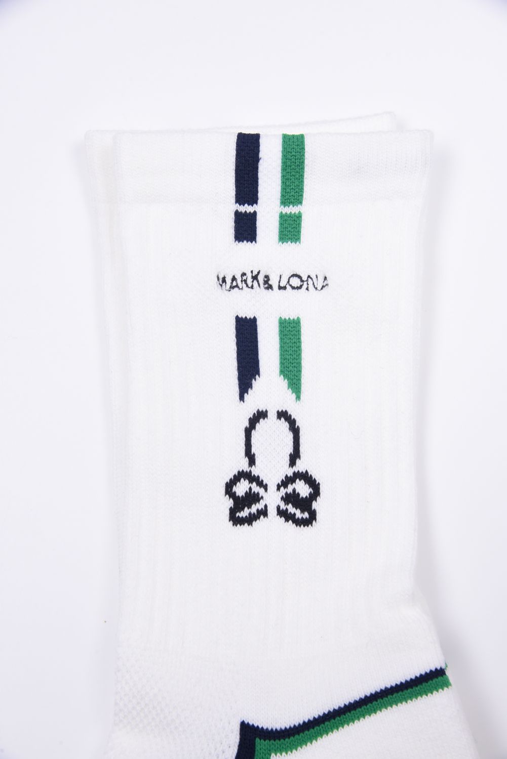 【26SS】 EMLT CUSHION CREW SOCKS / サイドライン メッシュ編み クルーソックス (ホワイト)