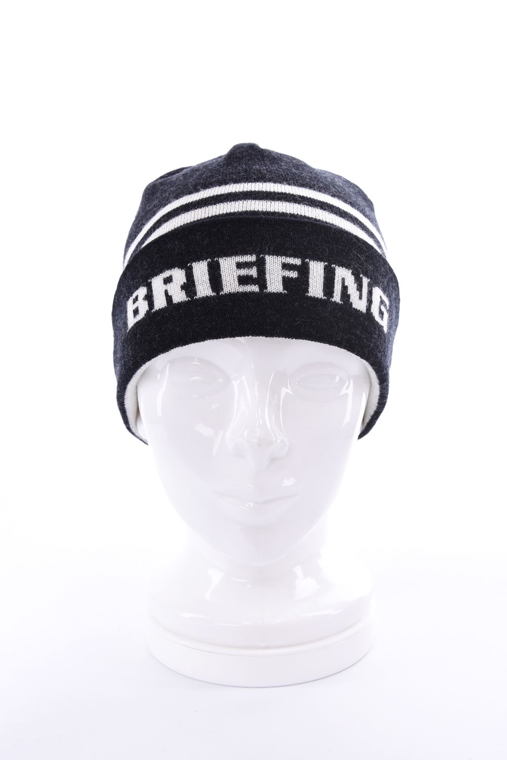 【26AW】 MEN’S WR WOOL KNIT DOUBLE LINE LOGO BEANIE / ブランドロゴ ダブルライン ニットビーニー (ブラック)