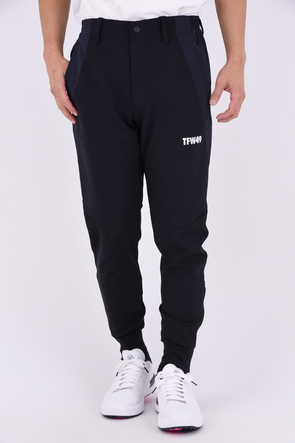 【26AW】 STRETCH HYBRID PANTS / ストレッチナイロン&ダンボールニット ロングパンツ (ブラック/ブラック)