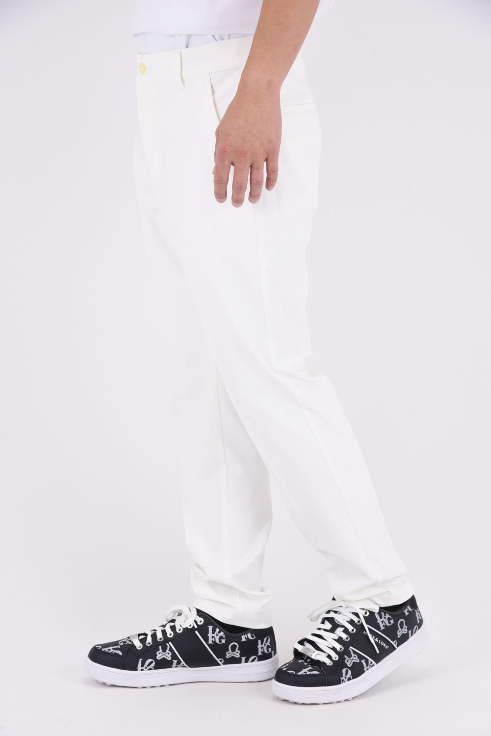 【25AW】 BASIC LONG PANTS / ベーシック センタープリーツ ロングパンツ (ホワイト)*