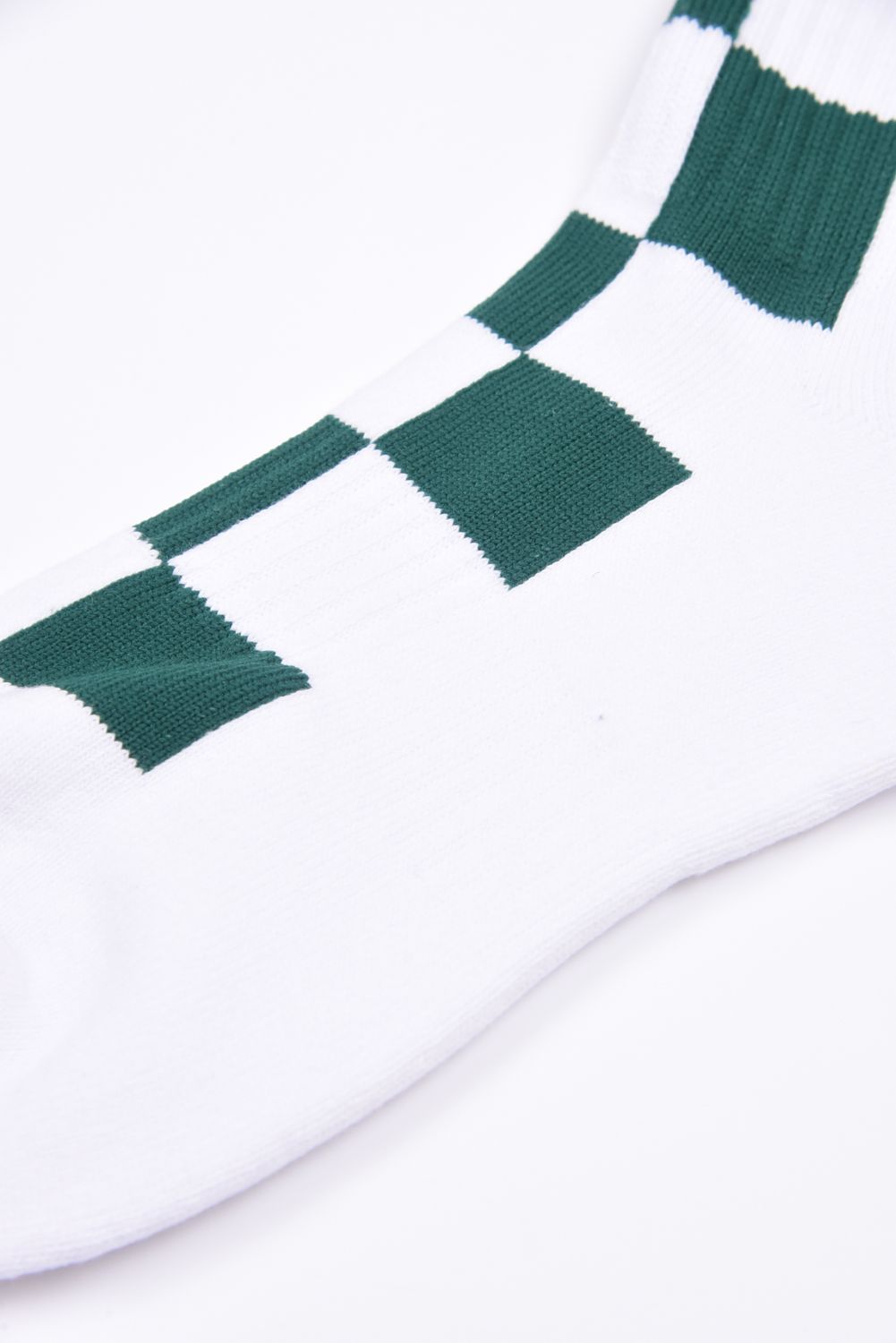 【26SS】 Mens Checked skull Crew Socks / チェック柄 スカルロゴ クルーソックス (グリーン)