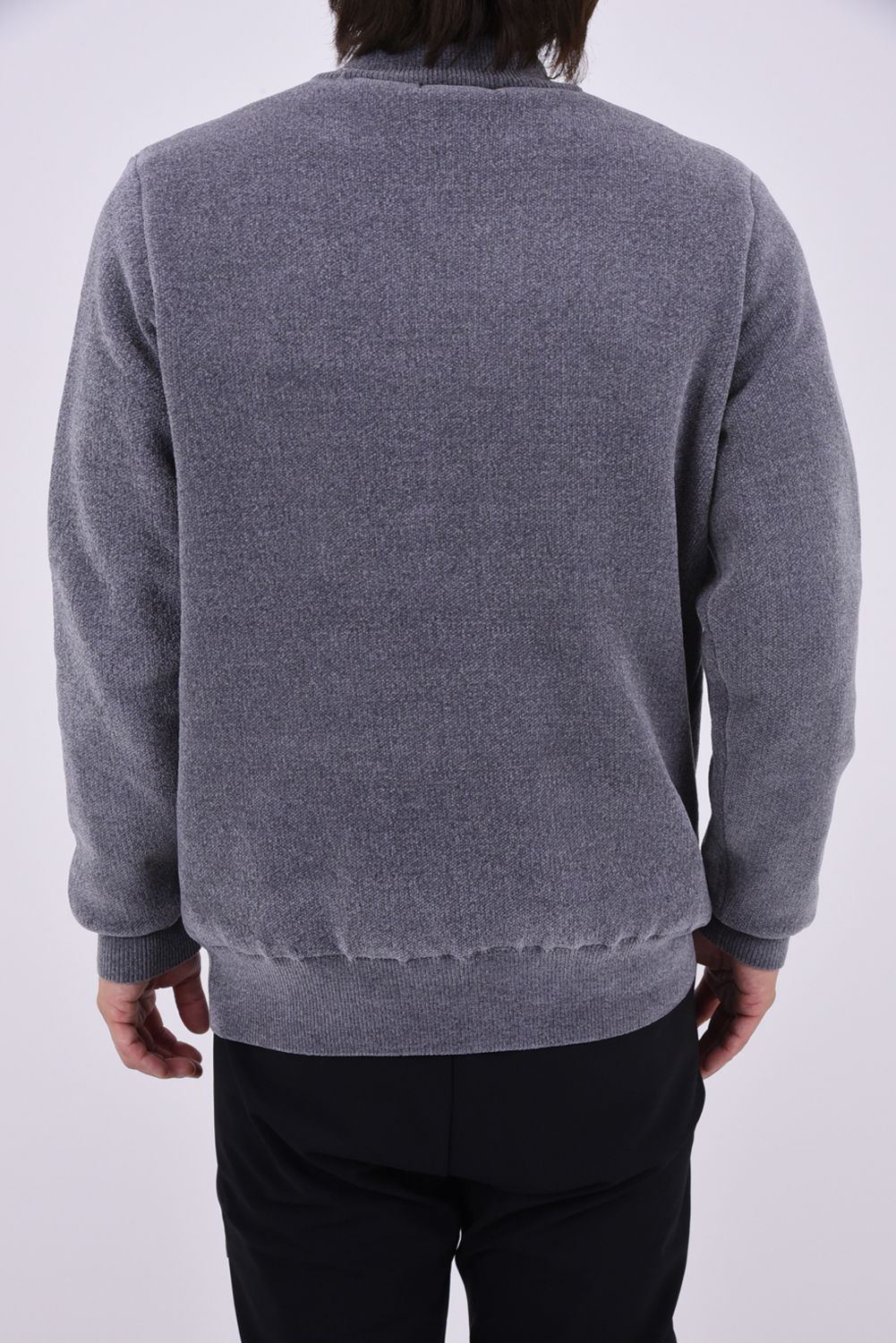 【26AW】 AIRSHUT MOLE YARN HIGH NECK KNIT / モールヤーン 防風裏地 ハイネックニット (グレー)*