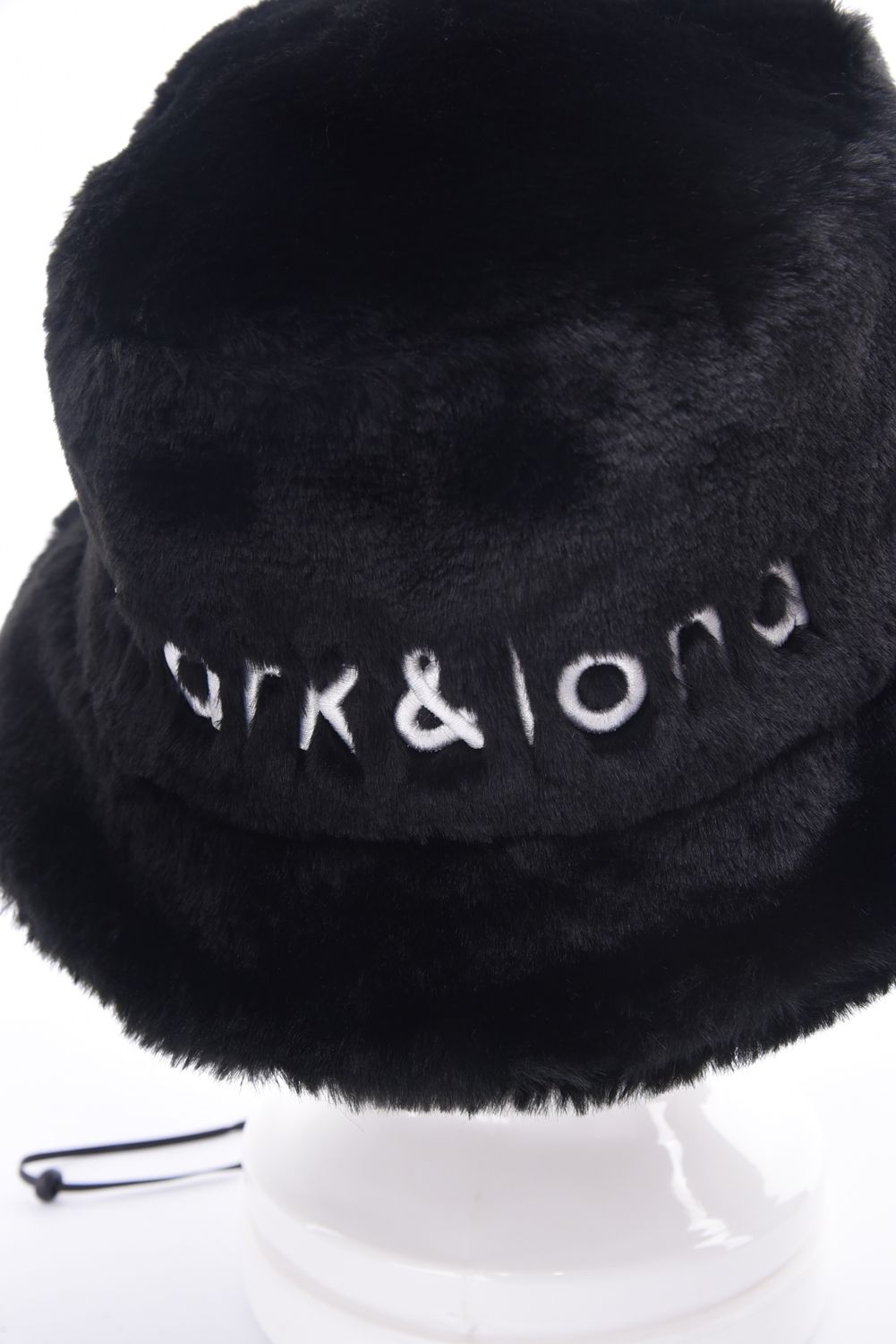 SPECTRA FAUX FUR BUCKET HAT / エコファー ラインストーン スカルワッペン バケットハット (ブラック)
