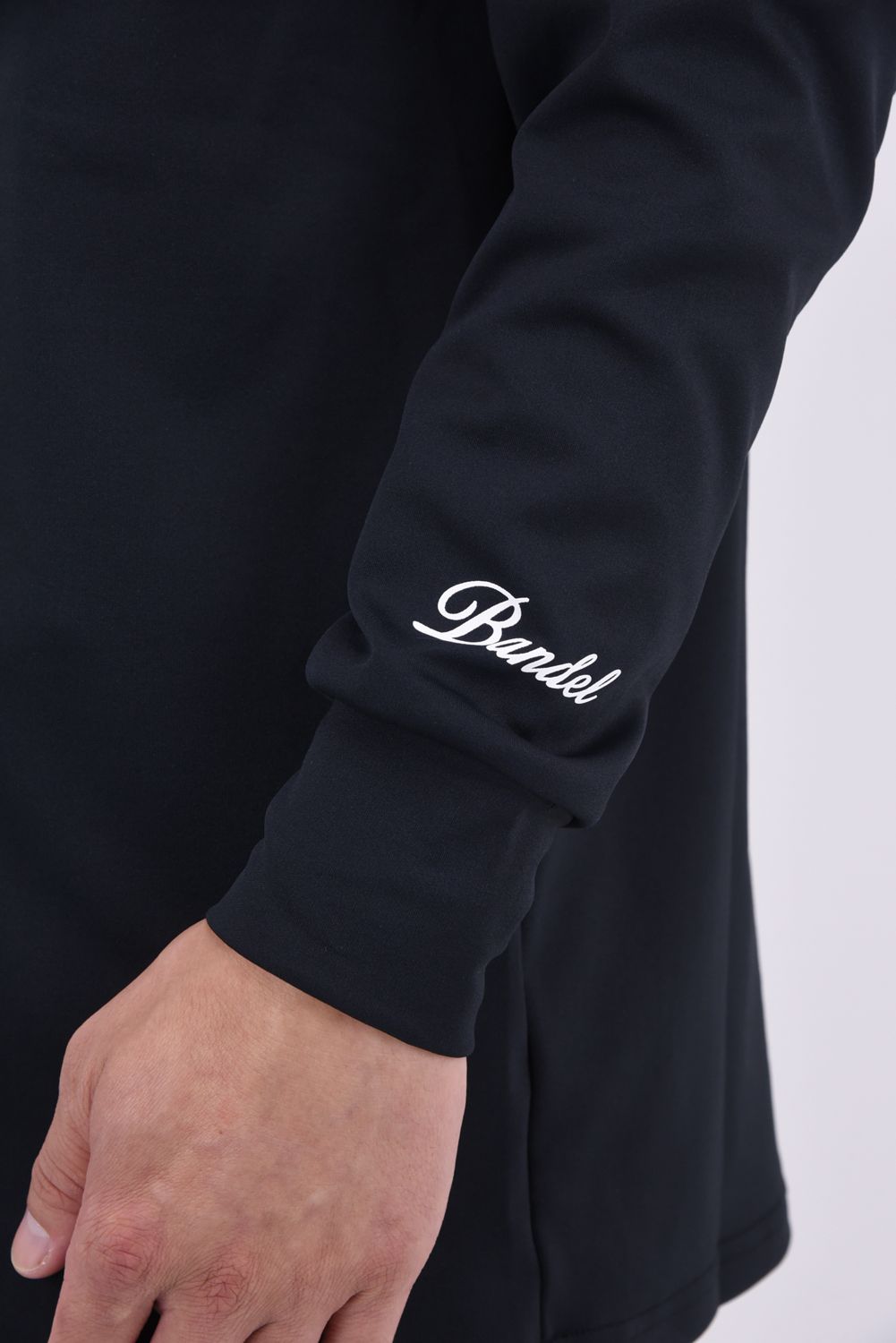 SIDE LOGO L/S MOCK NECK SHIRTS / サイドサークルロゴ ロングスリーブ モックネックシャツ (ブラック)