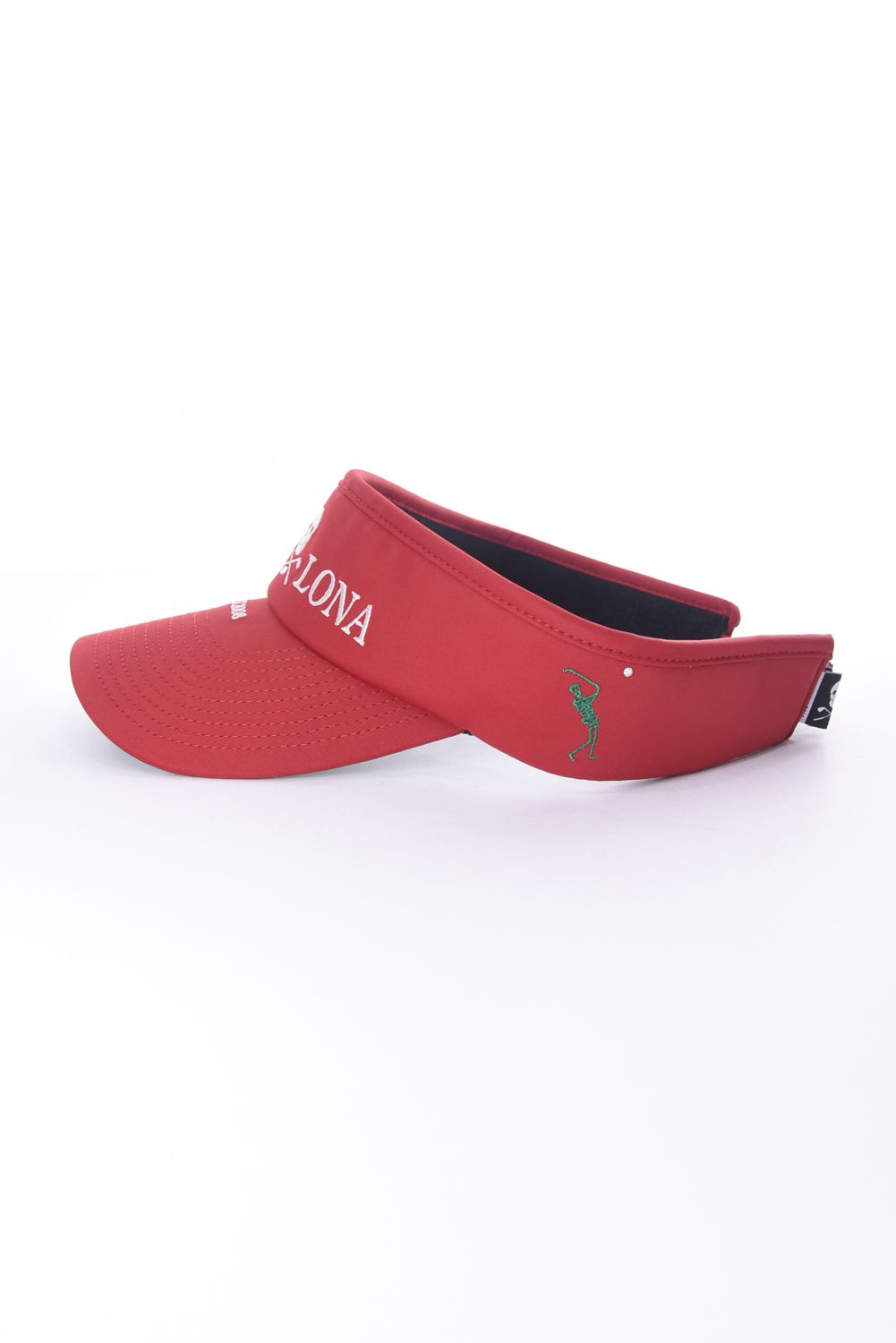 【26SS】 IRON SKULL CRYSTAL ACCENT VISOR / アイアンスカル ブランドロゴ刺繍 サンバイザー (レッド)