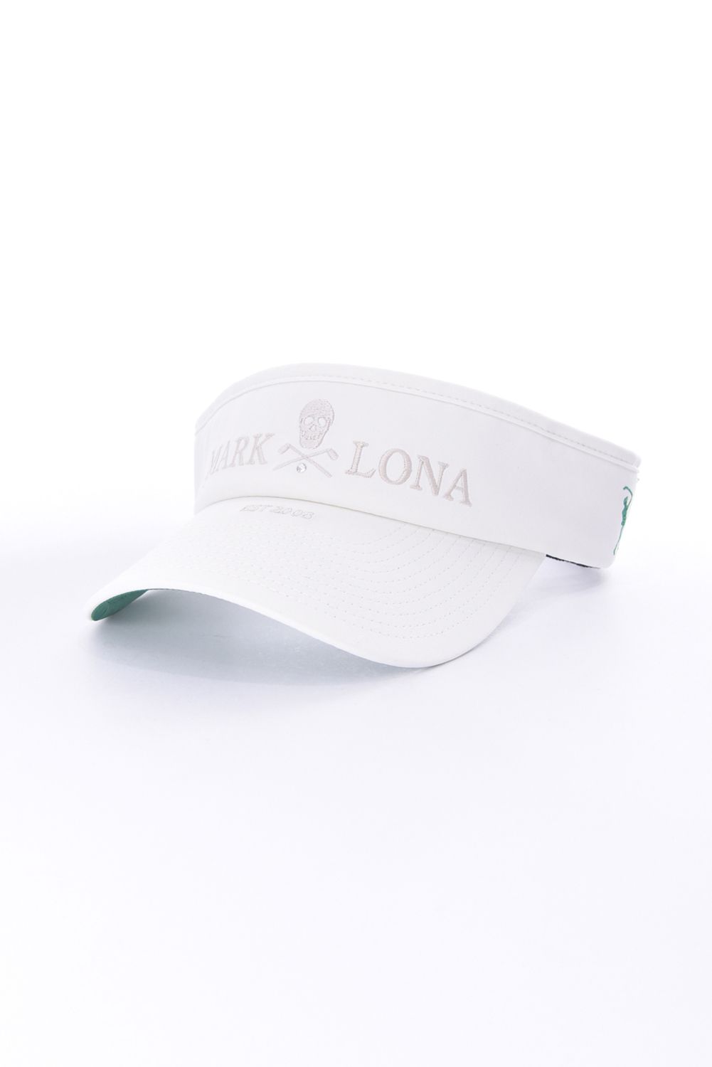 【26SS】 IRON SKULL CRYSTAL ACCENT VISOR / アイアンスカル ブランドロゴ刺繍 サンバイザー (アイボリー)