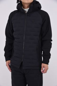【25AW】 MEN'S HYBRID DOWN PARKA / ストレッチタフタ ダイヤモンドロゴ ハイブリッドダウンジップパーカー (ブラック)