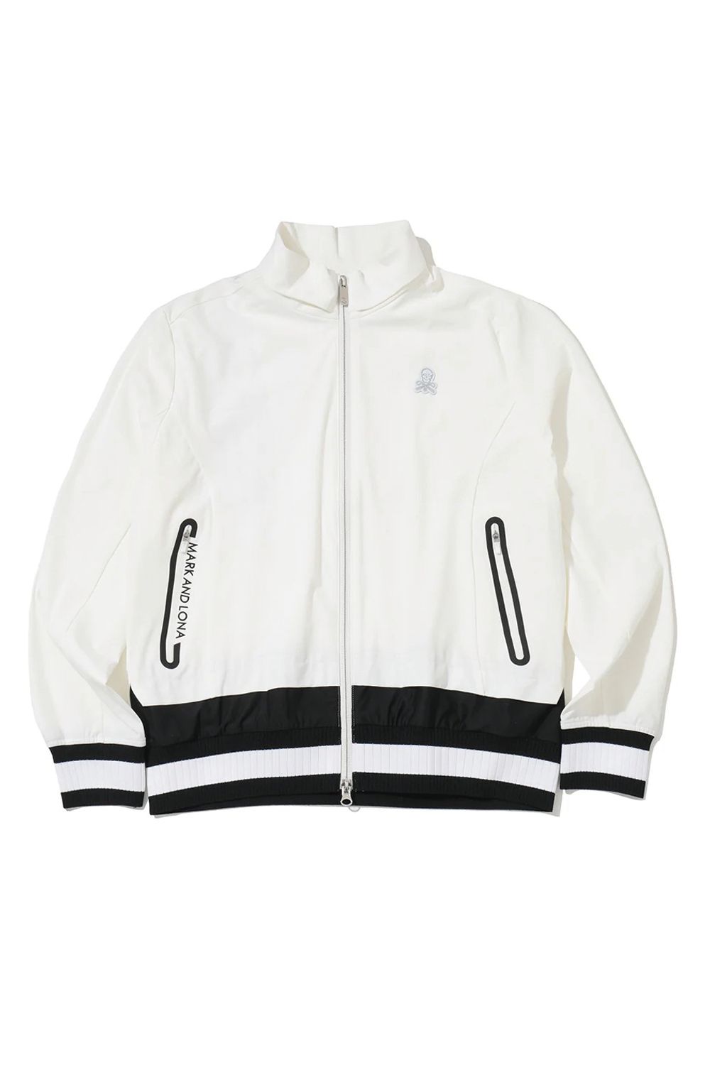 【26SS】【レディース】【T-LINE】 VELOCITY DUAL COLLAR PERFORMANCE JACKET / モノトーン ポリエステルトリコット ハイストレッチジャケット (ホワイト)