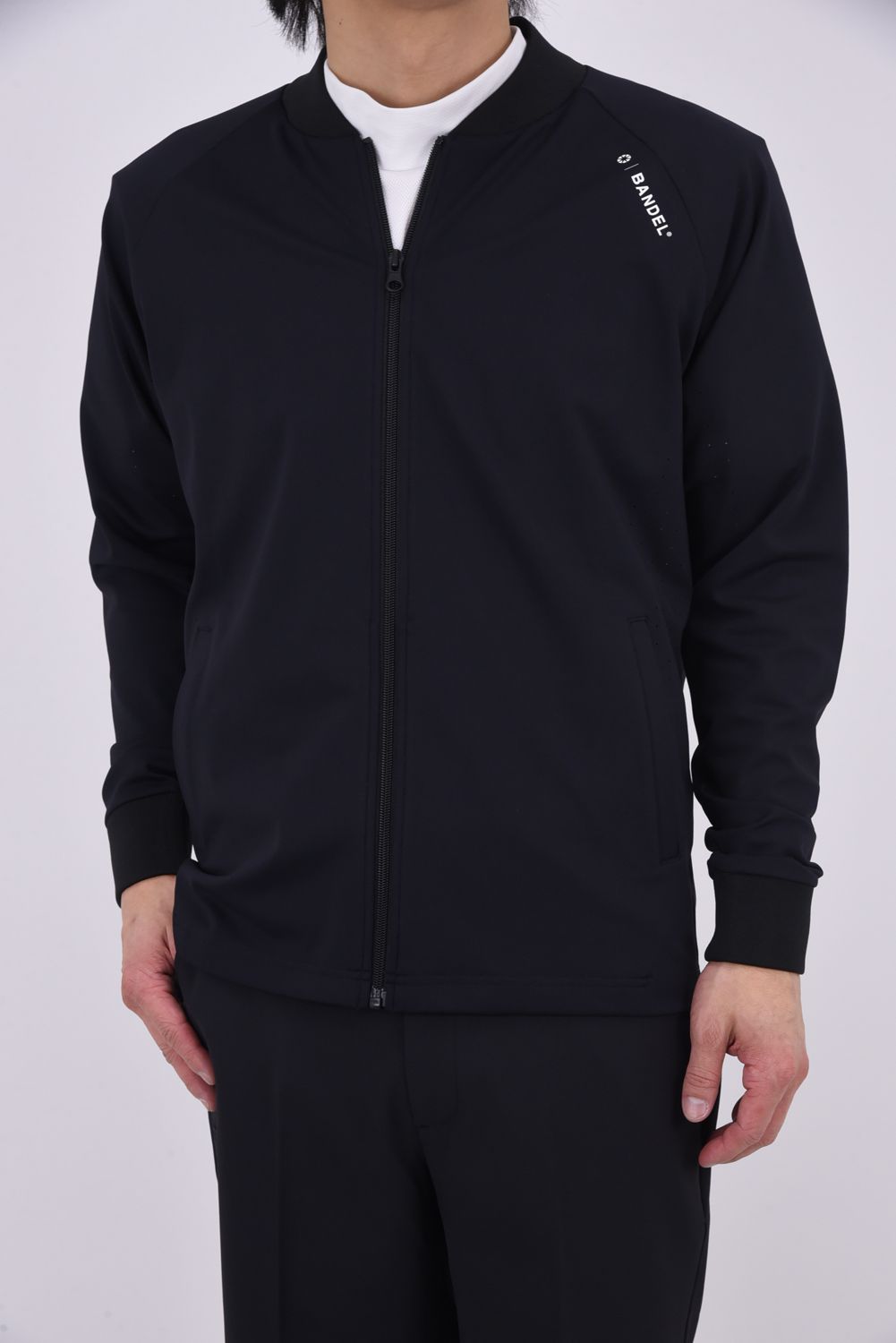 【26SS】 BASEBALL COLLAR BLOUSON / 微起毛素材 ベースボールカラー ジップアップブルゾン (ブラック)