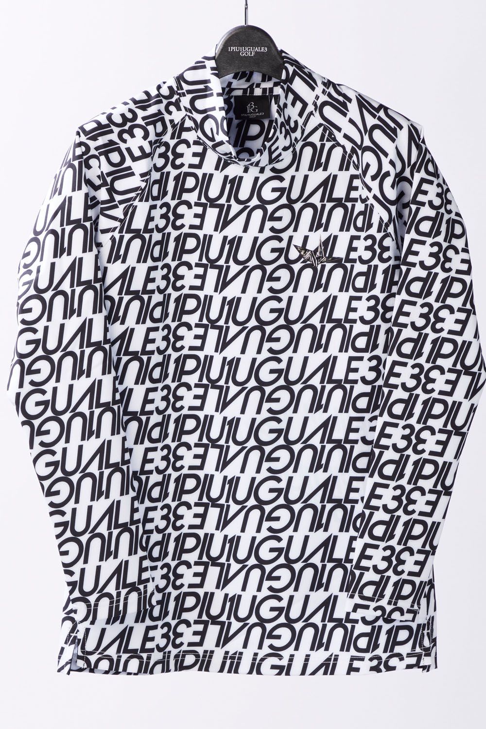 【レディース】 1PIU1UGUALE3 DI FULL LOGO MOCK / 113総柄ロゴ ロングスリーブ モックネック Tシャツ (ホワイト)