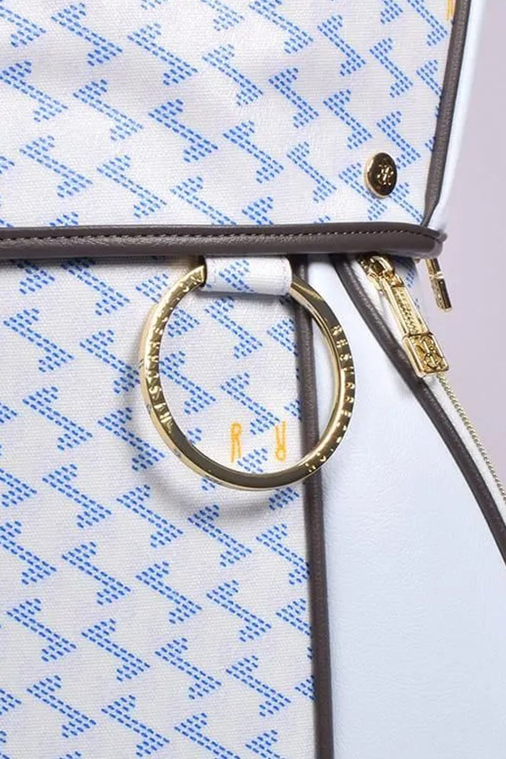 【26SS】【銀行振込・代金引換不可】【返品・交換不可】 RALLINA (ラリーナ) / ブランドオリジナルテキスタイル カートタイプ キャディバッグ （アクア）*