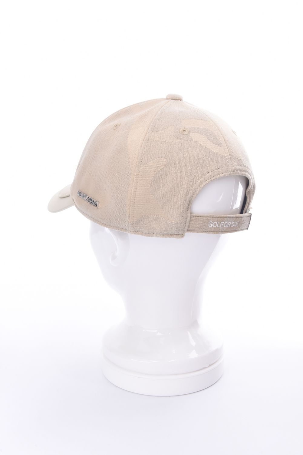 【26SS】 GAUGE CAMO LEATHER TRIM CAP / カモフラージュパターン 異素材切り替え  メタルプレート ベースボールキャップ (ベージュ)