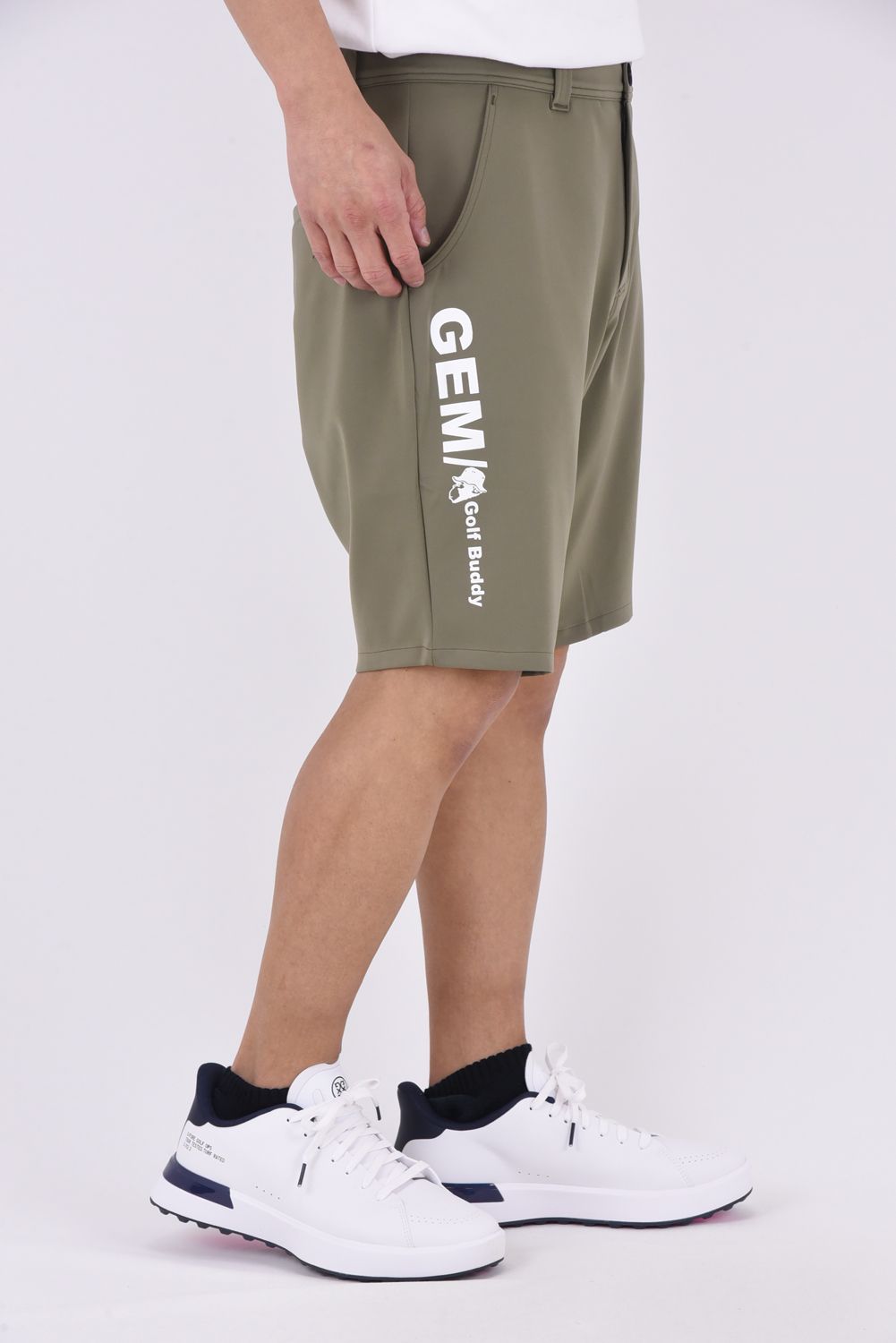 【26SS】 NEOPRENE DOUBLE PANTS / ネオプレーン サイドロゴ ショートパンツ （カーキ）