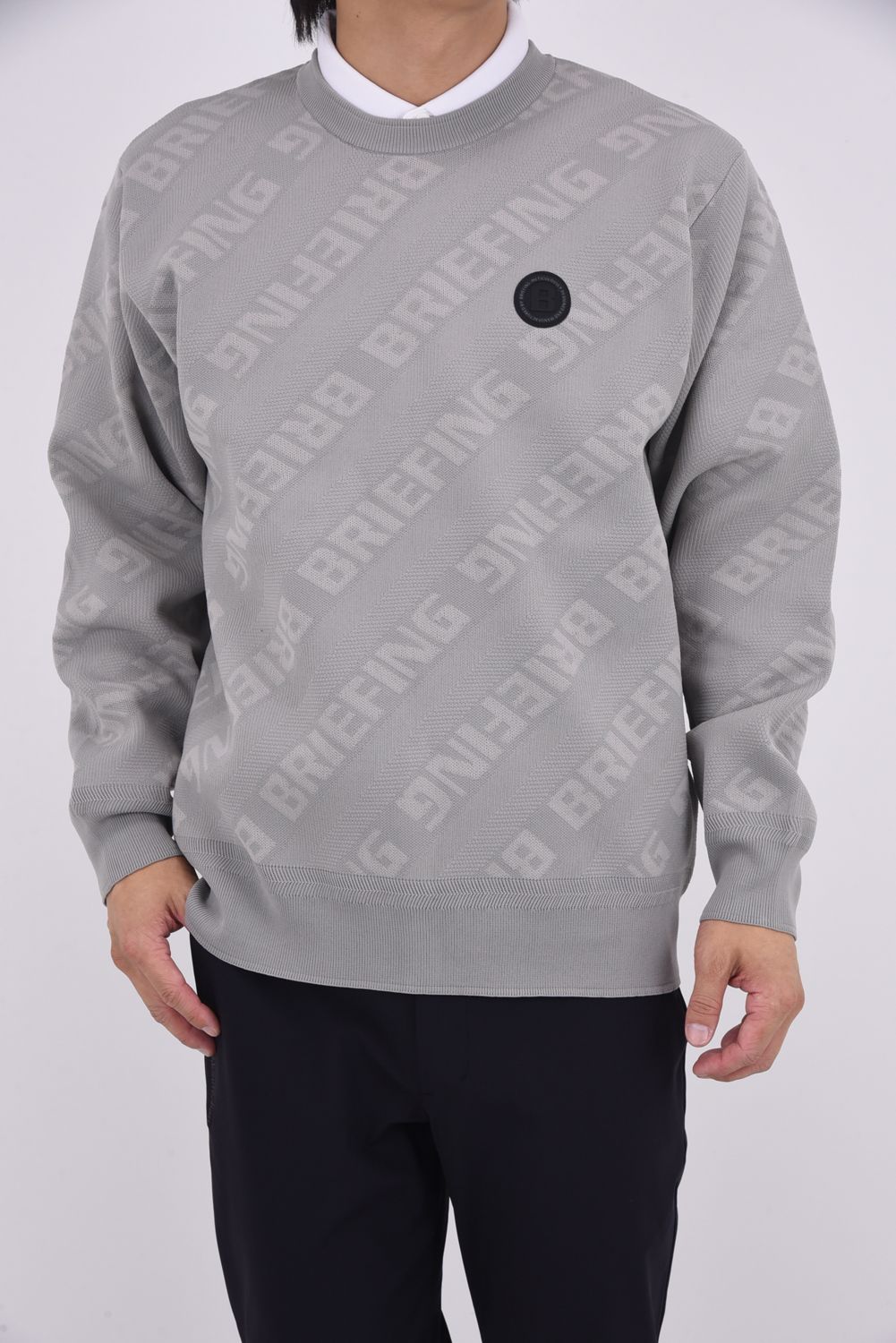 【25AW】 CE MEN'S WR BIAS LOGO CREWNECK KNIT / バイアスロゴジャカード クルーネックニット (グレー)