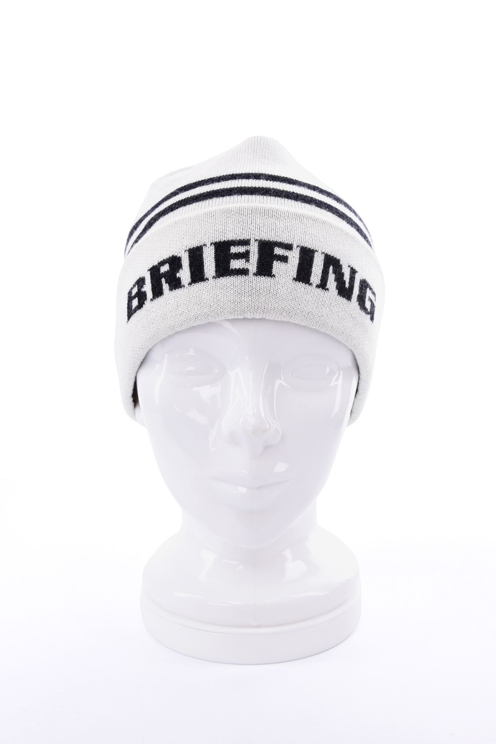 【26AW】 MEN’S WR WOOL KNIT DOUBLE LINE LOGO BEANIE / ブランドロゴ ダブルライン ニットビーニー (ホワイト)