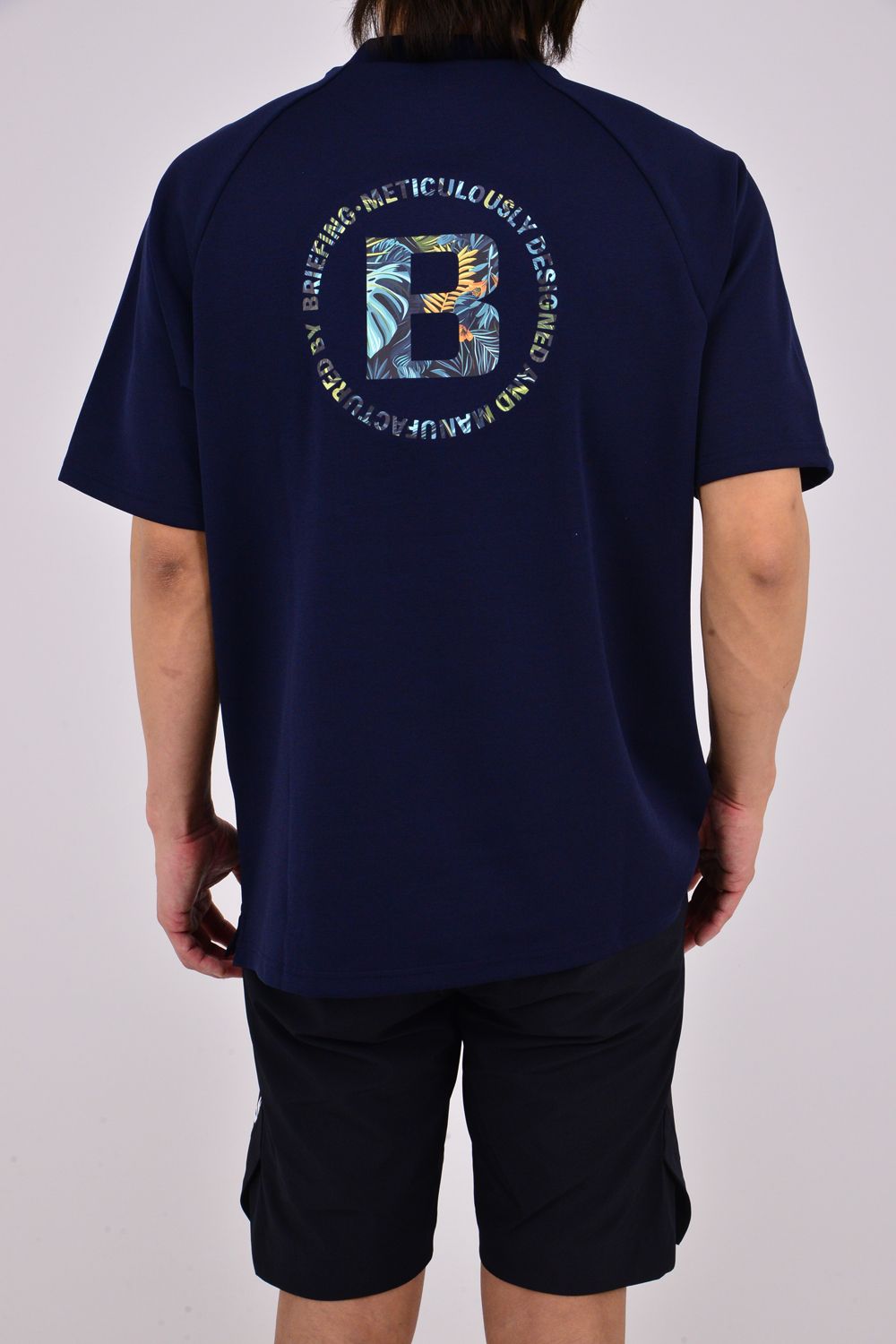 【26SS】 CR MS BOTANICAL LOGO HIGHNECK RF / ボタニカルロゴ モックネックTシャツ (ネイビー)