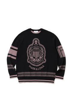 【26AW】 TRIUMPH CASHMERE BLEND KNIT / チャンピオンシップエンブレム カシミヤブレンド ニットプルオーバー (ブラック)