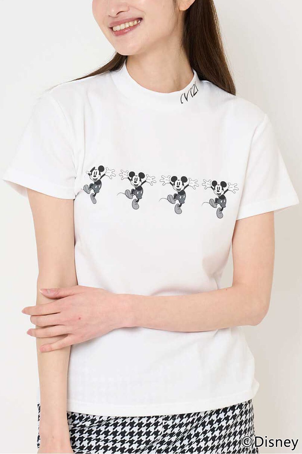 【26SS】【レディース】 FUNNY MOCK / ディズニーコレクション モックネックTシャツ (ホワイト)