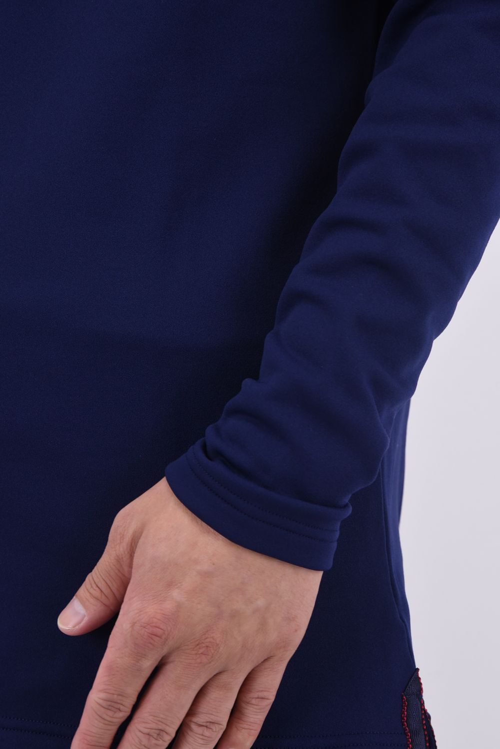 MEN'S WARM LS HIGH NECK / ブランドロゴ 起毛素材 ハイネックトップス (ネイビー)