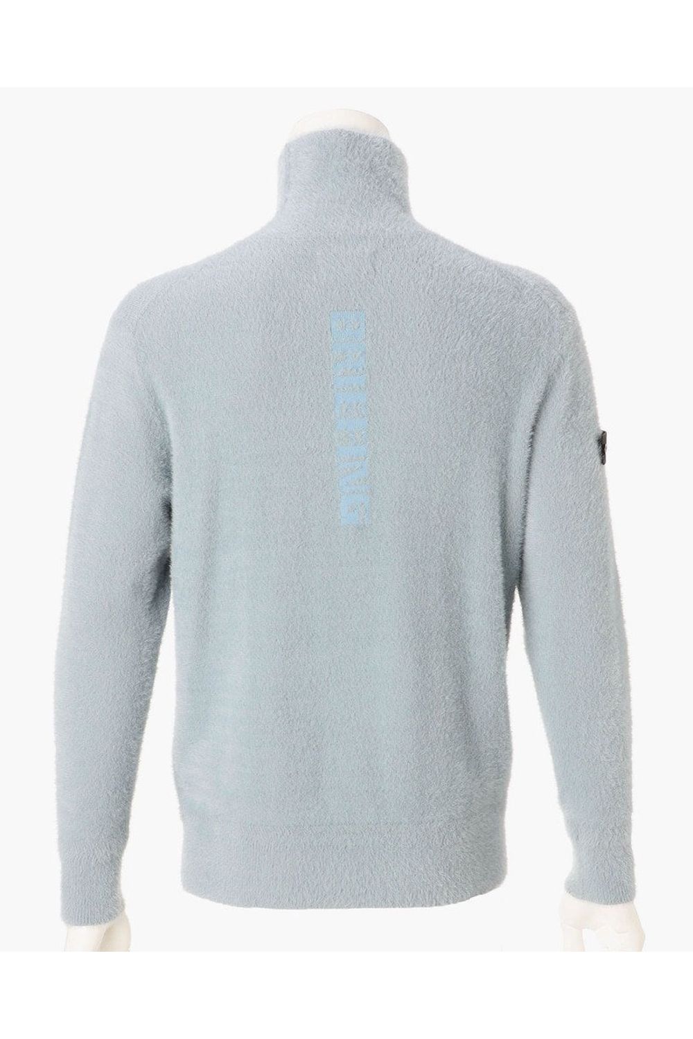 【26AW】 MEN’S SHAGGY KNIT TURTLENECK / ブランドロゴ タートルネック シャギーニット (サックス)