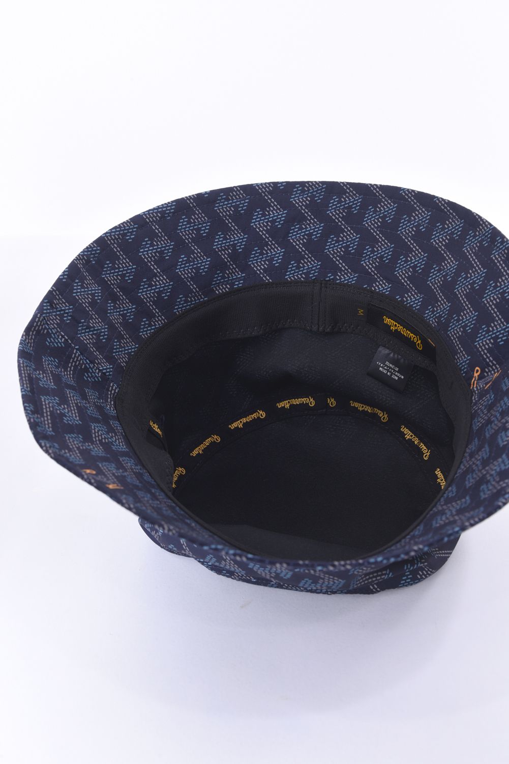 GM BUCKET HAT / ブランド オリジナルテキスタイル バケットハット ネイビー
